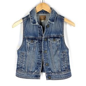 American Eagle Denim Vest Blue Jean Button Up Sleeveless 100% Cotton XS